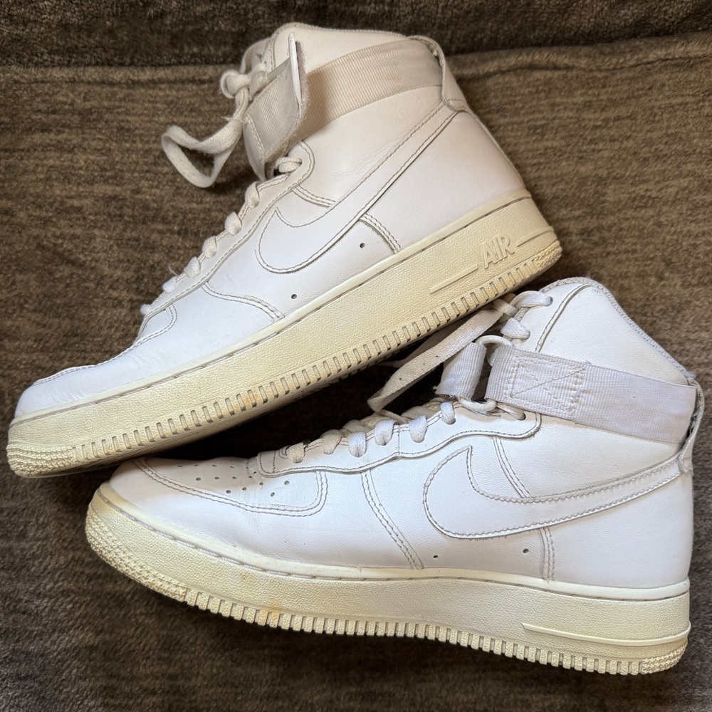 Nike White/Ivory High-Top Air Force 1 Sneakers